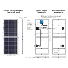Cargar imagen en el visor de la galería, Kit de dos Placas Fotovoltaicas plegables y portátiles de 200W para S1-200